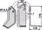 Lame fraise rotative Droite Nardi 6½C5002 Adaptable
