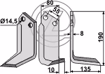 Lame fraise rotative Droite Nardi 8C5003 Adaptable