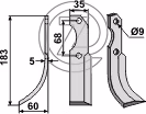 Lame fraise rotative Gauche Benassi RL50/12BL55BL60S520 Adaptable