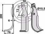 Lame fraise rotative Gauche Casorzo SU4 - CU6 Adaptable