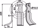 Lame fraise rotative Gauche FM-Matras R5 R100 Adaptable