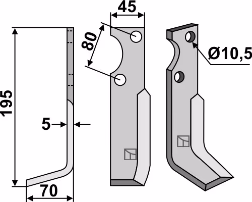 Lame fraise rotative Goldoni Gauche 8833 Adaptable