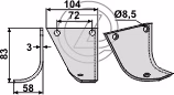 Lame fraise rotative Gauche Hako 90-00 978/8 Adaptable