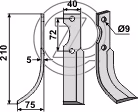 Lame fraise rotative Gauche Hako 90-05837-1 Adaptable