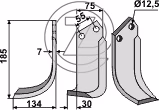 Lame fraise rotative Gauche Nardi 5CS5013 Adaptable