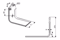 Fleau fossoyeuse droit Mulag TM 60190012 Adaptable