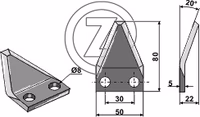 Couteau mélangeur de fourrage Adaptable