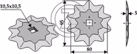 Couteau de mélangeur de fourrage Delaval 94839530 Adaptable