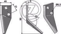 Couteau de mélangeur de fourrage Frasto gauche 16800013 / 16800019 Adaptable