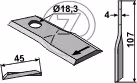 Couteau faucheuse Kuhn rotatif 55903310, 14768, 853820 Adaptable