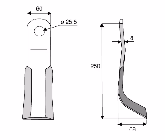 Fleau broyeur Ferri 0901001, 01049060 Adaptable