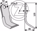 Fleau broyeur Humus 22492376 Adaptable