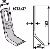 Fleau broyeur Iseki 05010065 Adaptable