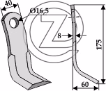 Fleau broyeur Kuhn 36015092 Adaptable