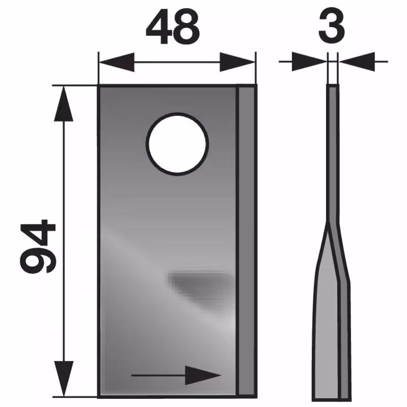 Couteau faucheuse T-673 L, 025039 Adaptable