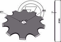 Coutre circulaire crénelé Ø560x5mm Niaux 200
