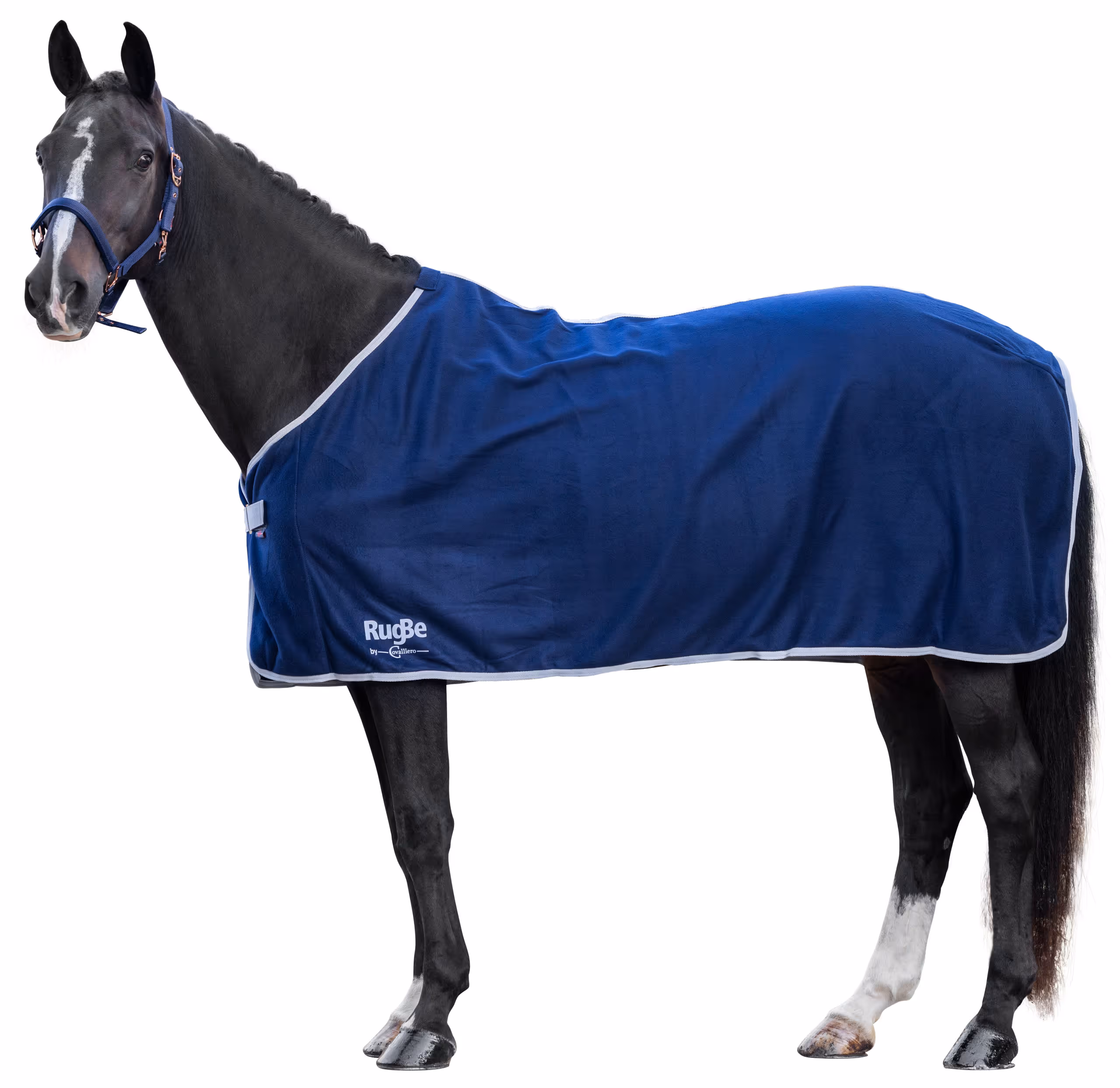 Couv. polaire RugBe Economic navy, 125 cm