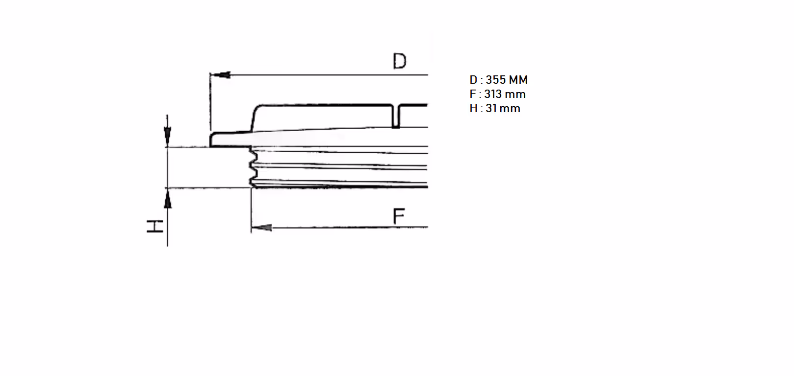 Couvercle Arag ø313mm 3522040 Origine