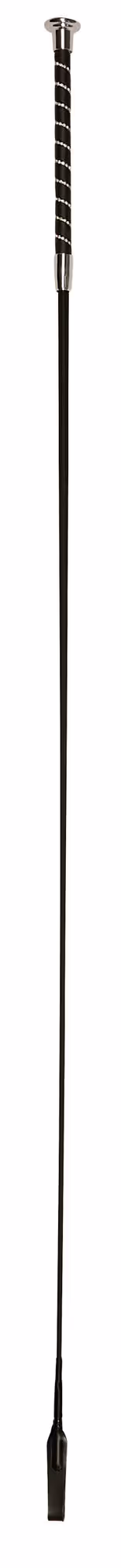 Cravache de dressage avec claquette, noire, 120 cm