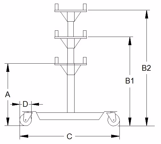 Cric de fosse télescopique Compac 0.5 à 1.3 T Origine