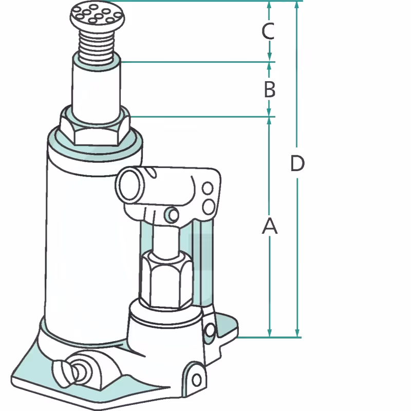 Cric hydraulique bouteille 10t Adaptable