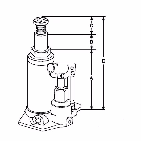 Cric hydraulique bouteille 12t Adaptable