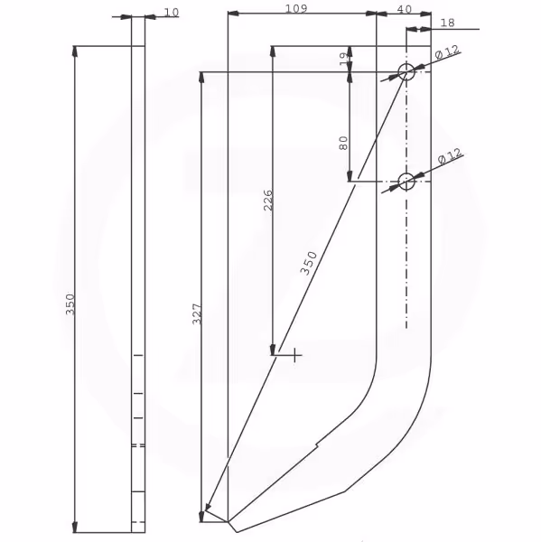 Dent rotalabour  carbure 350x40x10mm Adaptable