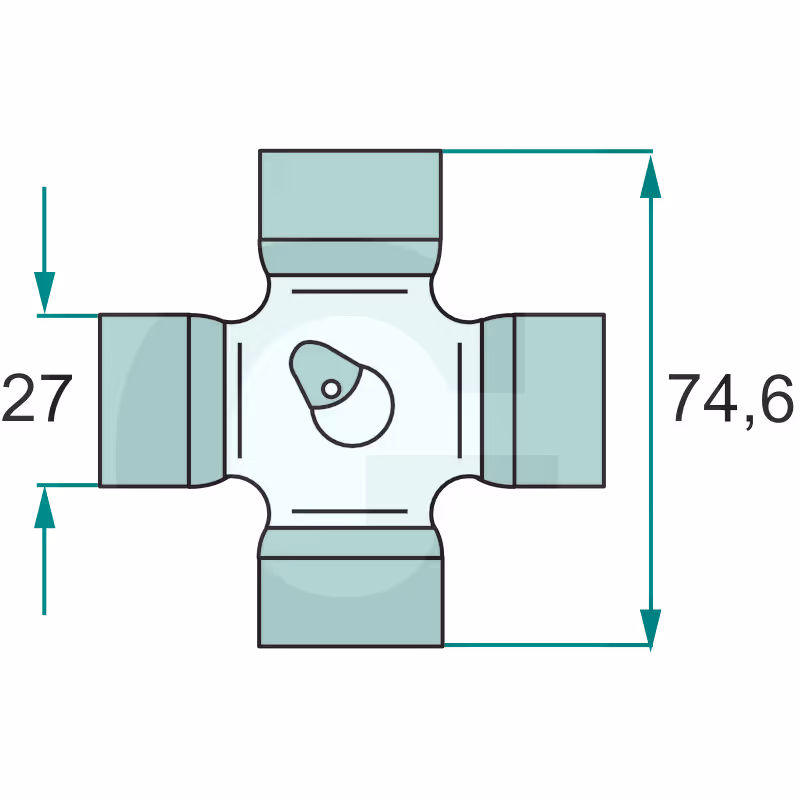 Croisillon de cardan 27X74.6 mm adaptable
