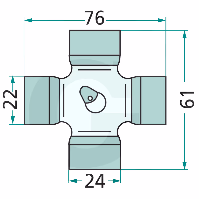 Croisillon grand angle série 2200 WALTERSCHEID 24X61 - 22X76 Adaptable