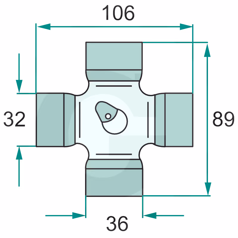 Croisillon  grand angle série 2500 WALTERSCHEID 36X89 - 32X106 Adaptable