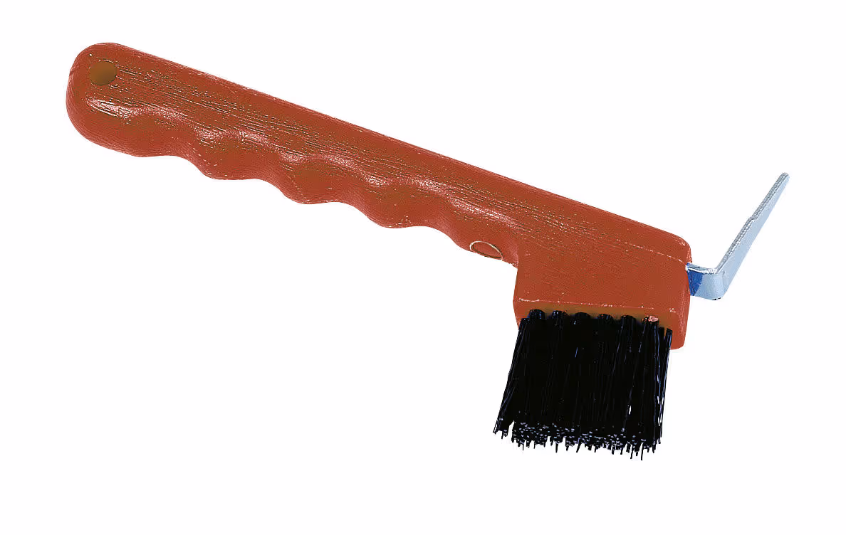 Cure-pied avec brosse rouge