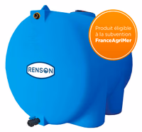 Cuve à eau 1000L horizontale bleu espace reduit pré-équipée