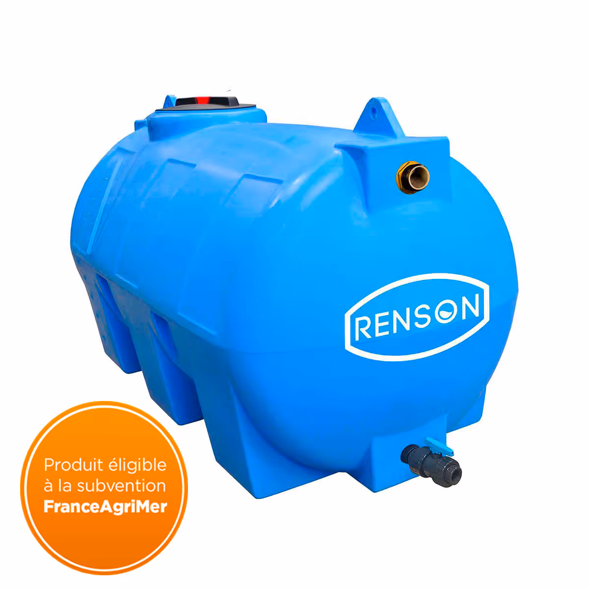Cuve à eau 5000L horizontale bleu pré-équipée