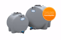 Cuve à eau 500L horizontale gris espace reduit pré-équipée