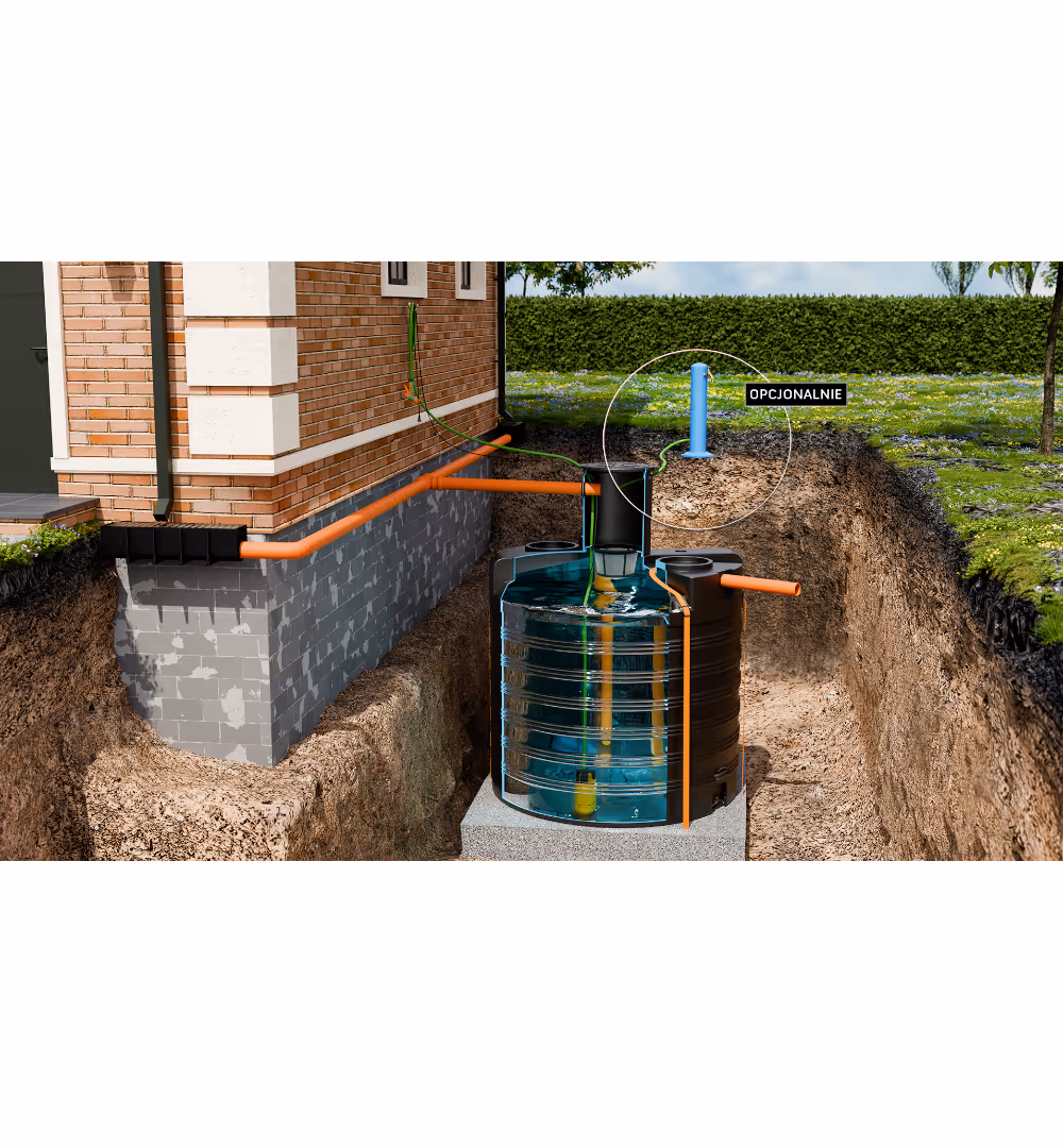Cuve de stockage d'eau souterrain 5000L
