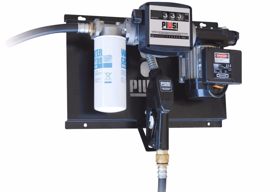 Cuve de stockage gasoil PEHD 5000L double paroi avec armoire intégrée pour station à gasoil 230V 56 l/min et pistolet automatique/compteur/filtre