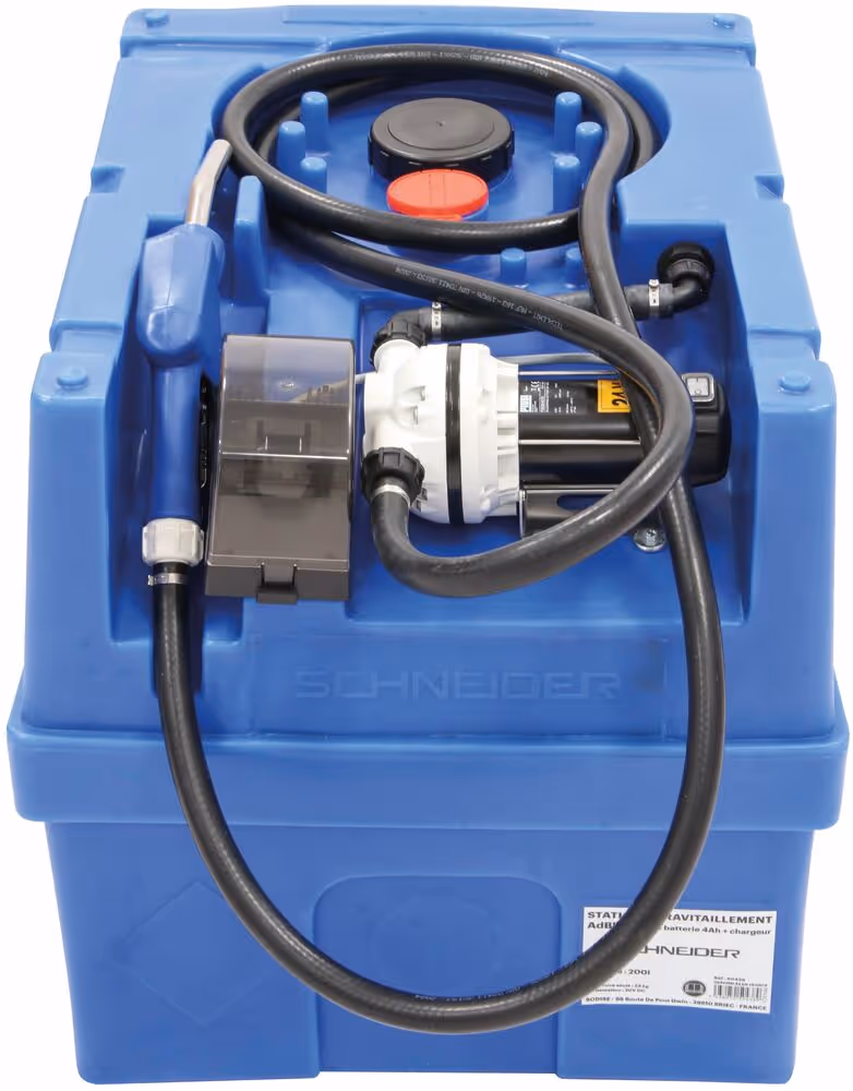 CUVE RAVITAILLEMENT AD BLUE 200L + POMPE ET PISTOLET AUTO- LI-ION SANS BATTERIE