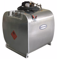 Cuve ravitaillement alu 250l rectangle pompe 12v 40l/m