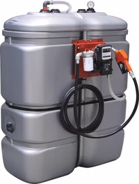 CUVE STOCKAGE FUEL PEHD DP 1000L STATION AVEC FILTRE 230V 60L/MN