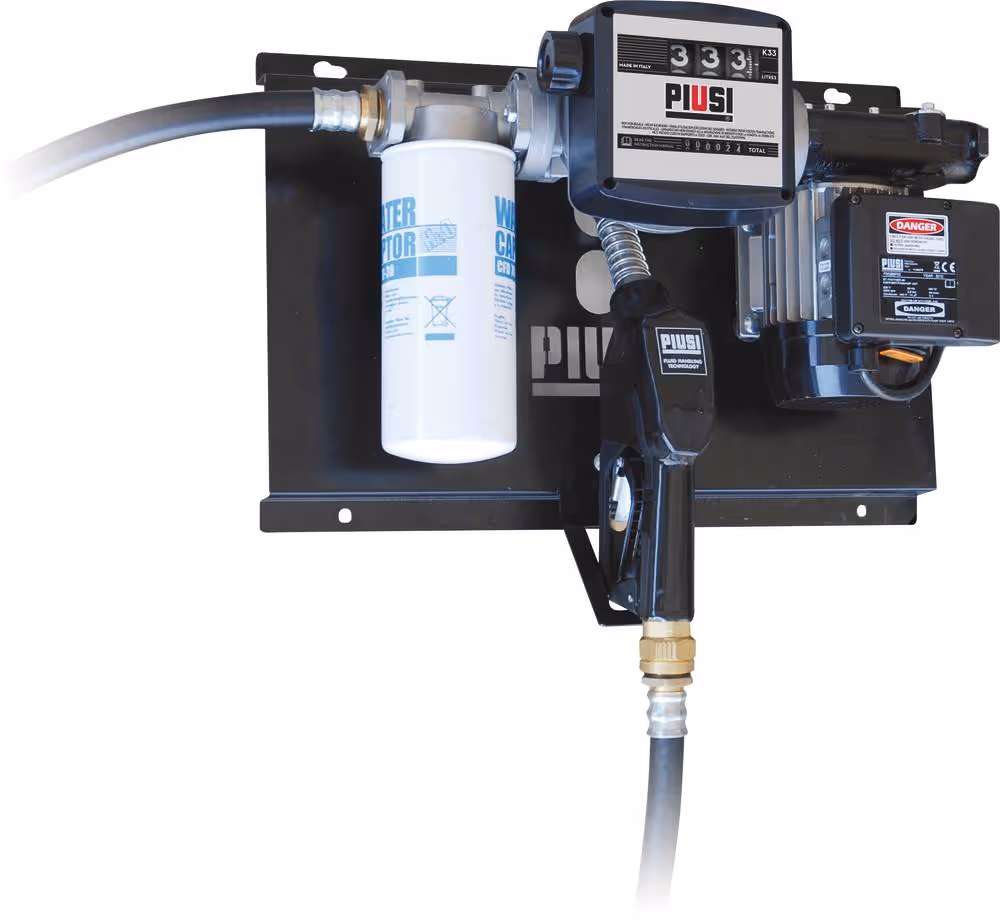CUVE STOCKAGE FUEL PEHD DP 2500L STATION AVEC FILTRE 230V 56L/MN