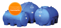 Cuve stockage horizontale bleu en pe 2000l
