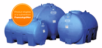 Cuve stockage horizontale bleu en pe 500l