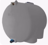 Cuve stockage horizontale gris en pe ronde 5000l