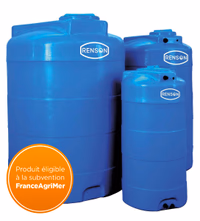 Cuve stockage verticale bleue en pe 750l