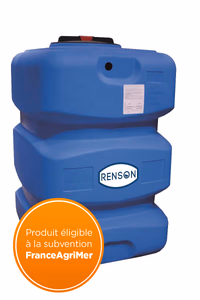 Cuve stockage verticale bleue en pe pour espace reduit 500l