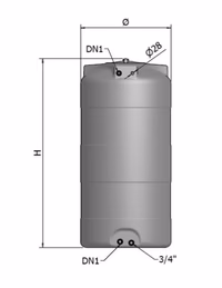 Cuve stockage verticale grise en pe 1000l