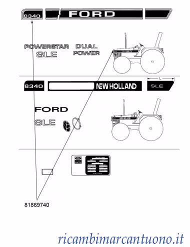 Decalcomanie 81869740 - New Holland