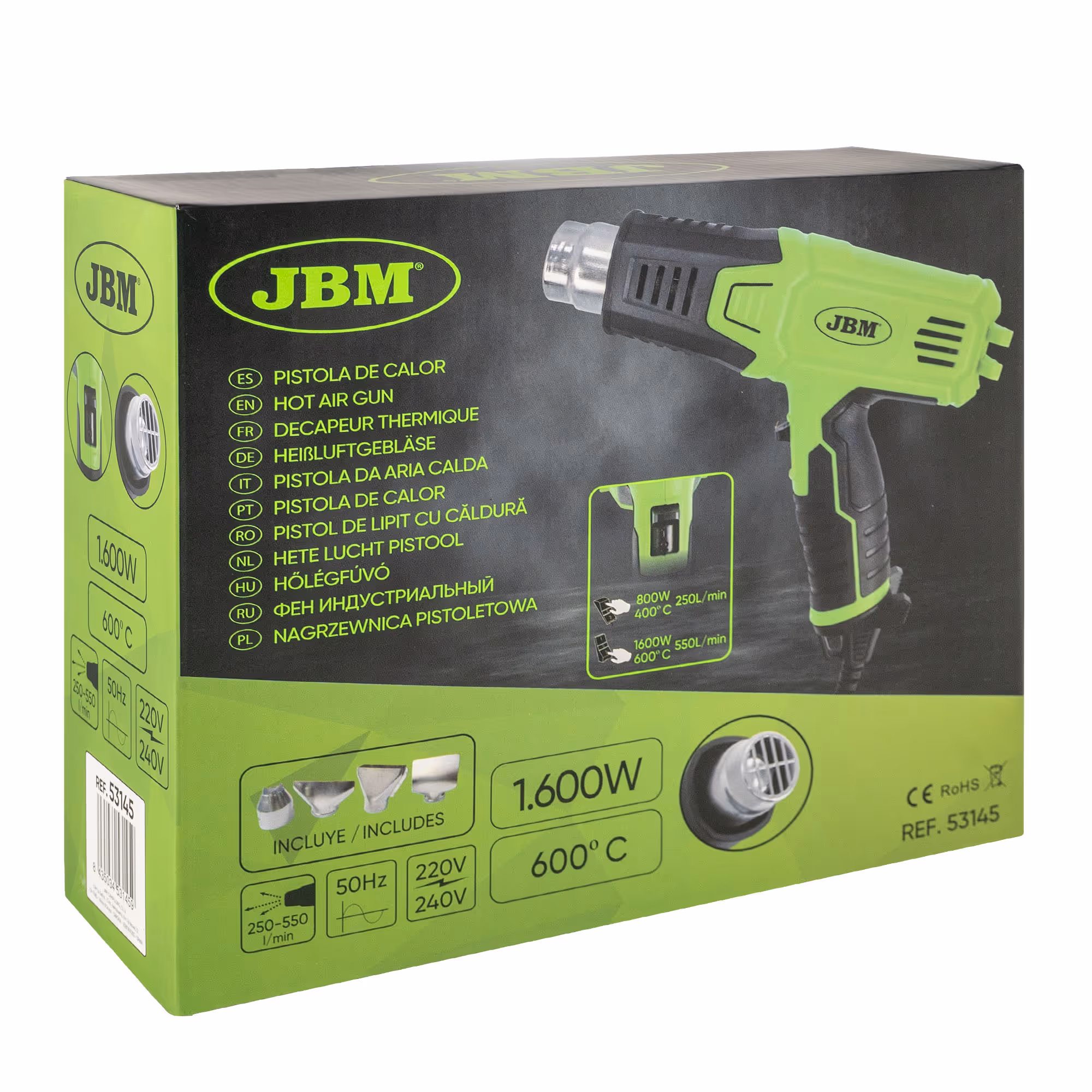 Décapeur thermique 1600w filaire 600°C