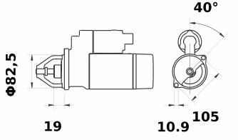Démarreur 12v 2 kW Mahle IS1463