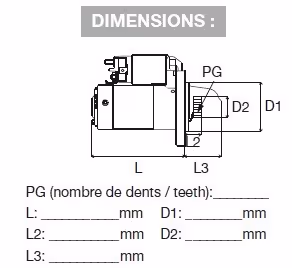 Démarreur 12V 3KW - Claas
